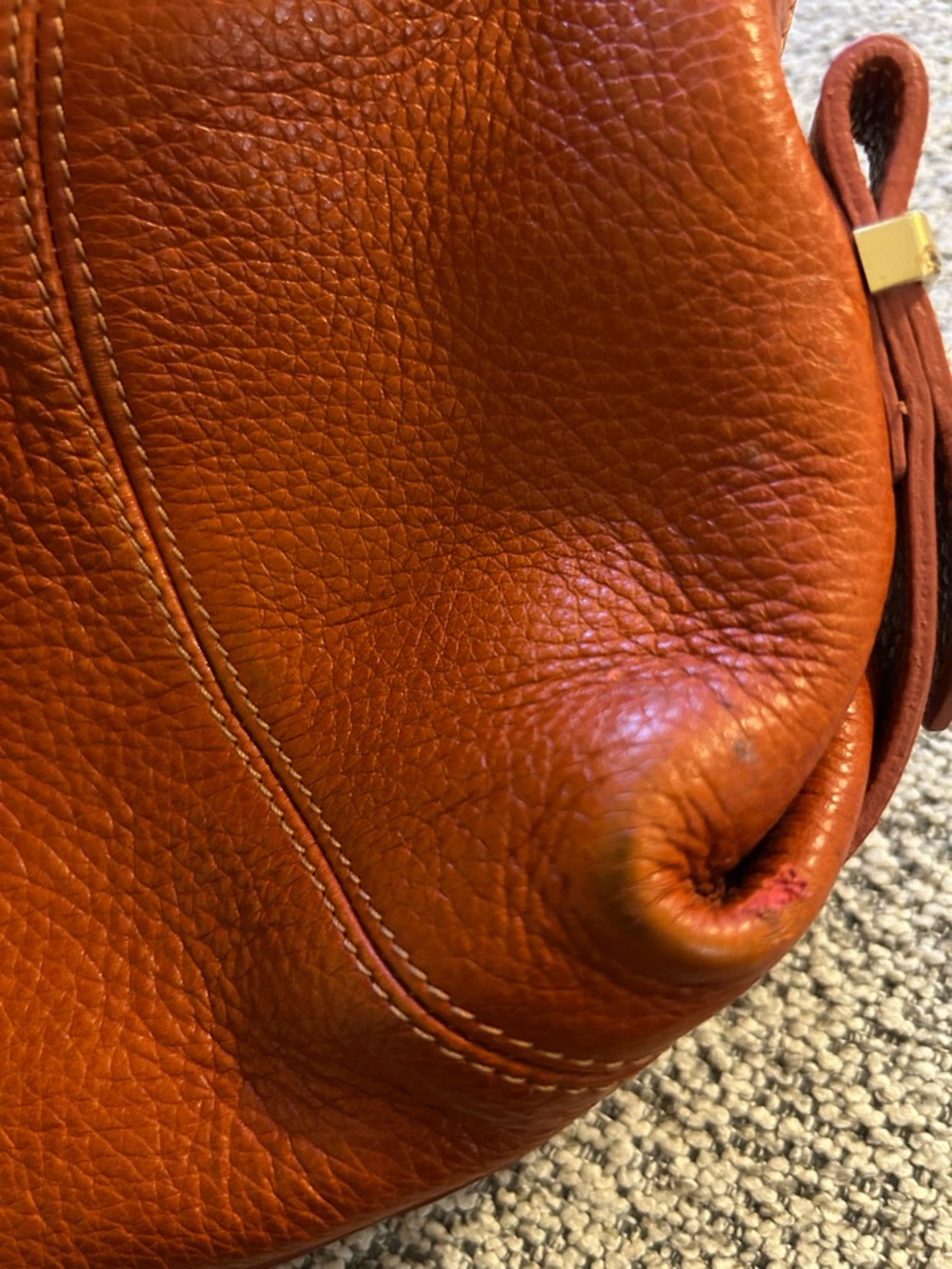 Brahmin Pebbled Leather Crossbody in Burnt Orange with Gold Hardware - Picture 9 of 15